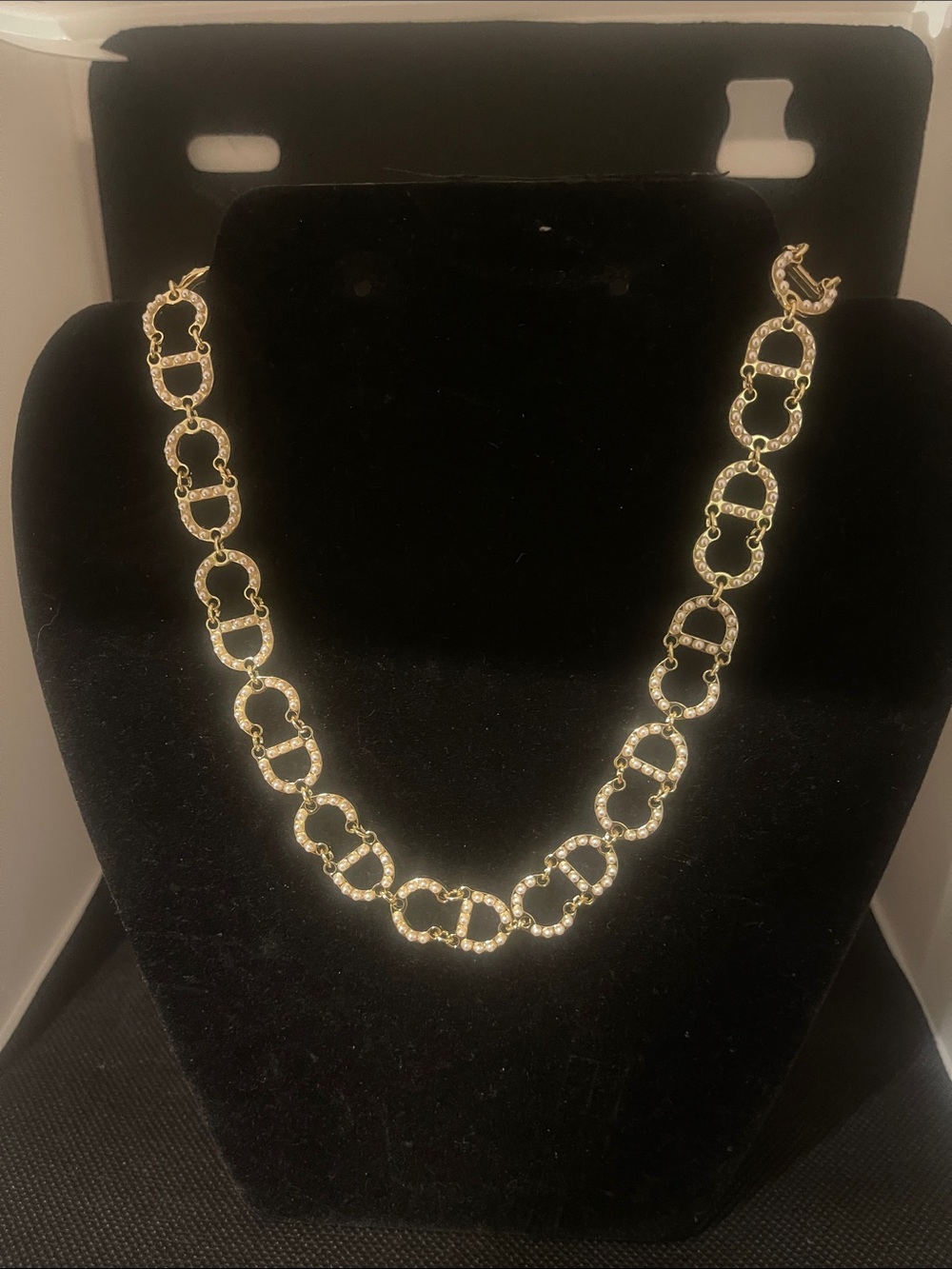 Stainless steel Gold-Tone Crystal Link Necklace - Women Jewelry